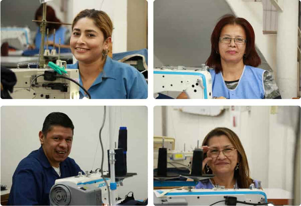 Morada's team handmaking aprons in Medellín, Colombia