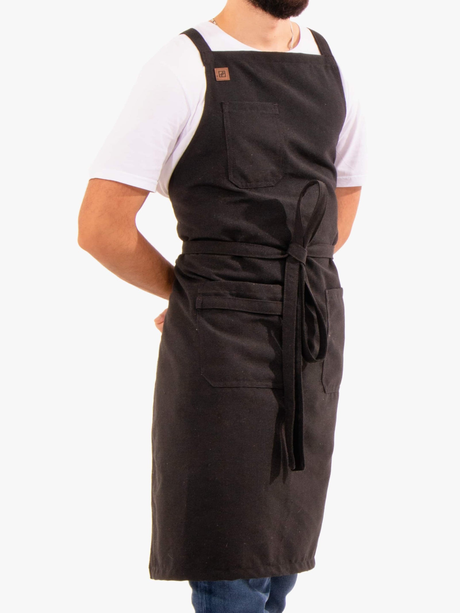 Side view of the Blackcurrant Black Morada apron